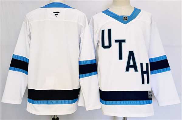 Men%27s Utah Hockey Club Blank White Stitched Jersey